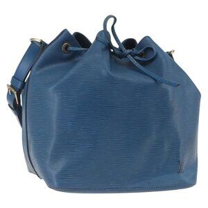 Authentic LOUIS VUITTON Epi Petit Noe Shoulder Bag Blue M44105 LV